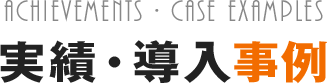 ACHIEVEMENTS ・ CASE EXAMPLES 実績・導入事例